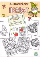 Vorschau - Unterrichtsreihen - Herbst Ausmalbilder, Malvorlagen Kunstunterricht, Herbst-Fensterdeko - Deckblatt