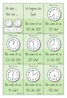 Vorschau - Stationenlernen - Lesespiel „Ich habe… wer hat…“ - Uhr - volle/halbe Stunden - Spiel 2 - 2. Uhrzeit „21 Uhr/21 Uhr 30“ - Seite 2