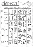 Vorschau - Mal- und Bastelvorlagen - Hundertwasser - Bilder und Häuser würfeln & malen / Kreativprojekt - Seite 1