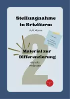 Vorschau - Arbeitsblätter - Differenzierung Stellungnahme: Aufsatz schreiben - Deckblatt