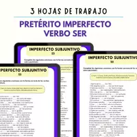 Vista previa - Hojas de trabajo - VERBO SER PRETÉRITO IMPERFECTO DE SUBJUNTIVO HOJAS DE TRABAJO - Portada