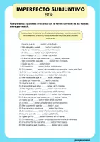 Vista previa - Hojas de trabajo - VERBO ESTAR PRETÉRITO IMPERFECTO DE SUBJUNTIVO HOJAS DE TRABAJO - página 2