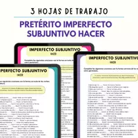 Vista previa - Hojas de trabajo - VERBO HACER HOJAS DE TRABAJO IMPERFECTO DE SUBJUNTIVO - Portada