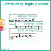Vista previa - Hojas de trabajo - Letras altas, bajas y chicas - Portada