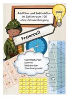 Vorschau - Spiele - FREIARBEIT: Addition und Subtraktion ZR 100 ohne Zehnerübergang - Deckblatt