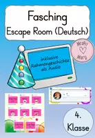 Vorschau - Audio-Dateien - Escape Room: Fasching Interactive (Deutsch Klasse 4) - Deckblatt