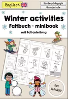 Vorschau - Mal- und Bastelvorlagen - Winter activities & Winter sports Faltbuch minibook - Englisch - Deckblatt