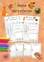 Vorschau - Arbeitsblätter - Meine Herbstferien für Portfolio/Erinnerungsordner - Deckblatt