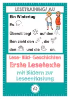 Vorschau - Arbeitsblätter - Lesebildgeschichten: Winter. Erstlesetexte - Deckblatt