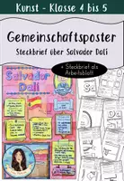 Vorschau - Arbeitsblätter - Steckbrief als Gemeinschaftsbild / kooperatives Poster über Salvador Dalí - Deckblatt