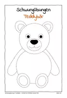 Vorschau - Arbeitsblätter - Schwungübungen Teddybär/ Bär - kostenlos (für Kita, Vorschule, 1. Klasse) - Seite 2