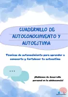 Vista previa - Hojas de trabajo - Cuadernillo de autonocomiento y autoestima Neuropsicorecursos - Portada