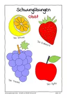 Vorschau - Mal- und Bastelvorlagen - Schwungübungen Vorschule: Obst/ Obstsorten - Seite 1