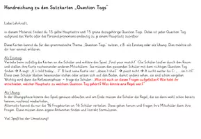 Vorschau - Anderer Materialtyp - Question Tags: Satzkarten zum Einstieg - Seite 1