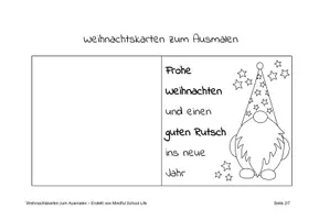 Vorschau - Arbeitsblätter - Weihnachtskarten: Karten zum Ausmalen für Weihnachten - Seite 2