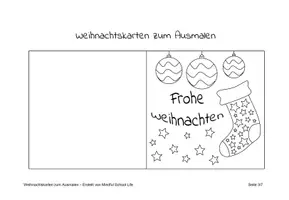 Vorschau - Arbeitsblätter - Weihnachtskarten: Karten zum Ausmalen für Weihnachten - Seite 3