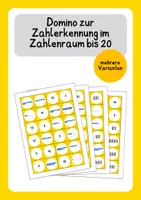 Vorschau - Stationenlernen - Domino zur Zahlenerkennung im Zahlenraum bis 20 - Deckblatt