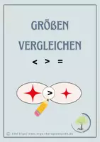 Vorschau - Arbeitsblätter - Größen vergleichen->größer, kleiner oder gleich? - Deckblatt