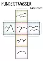 Vorschau - Mal- und Bastelvorlagen - Hundertwasser - 6 Würfel mit je 6 Elementen des Künstlers - Seite 2
