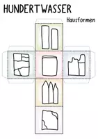 Vorschau - Mal- und Bastelvorlagen - Hundertwasser - 6 Würfel mit je 6 Elementen des Künstlers - Seite 3