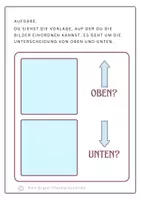 Vorschau - Arbeitsblätter - Oben oder unten? Bestimme die Position; Starterset - Seite 1