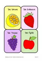 Vorschau - Arbeitsblätter - Bildkarten/ Legekarten mit Obst/ Obstsorten - Seite 1