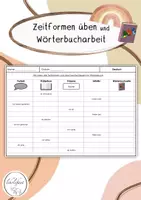 Vorschau - Arbeitsblätter - AB zum Üben: Zeitformen und Nachschlagen im Wörterbuch - Deckblatt