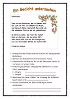 Vorschau - Arbeitsblätter - "Herbstbild" von Friedrich Hebbel - ein Herbstgedicht untersuchen - Seite 1