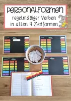 Vorschau - Spiele - regelmäßige Verben in der Personalform - alle 4 Zeiten - Deckblatt