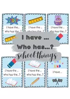 Vorschau - Spiele - I have..., Who has...? - School things - Deckblatt