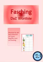 Vorschau - Arbeitsblätter - DaZ Wortliste Thema Fasching - Deckblatt