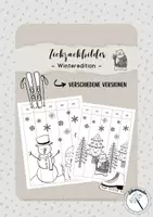 Vorschau - Arbeitsblätter - Zickzackbilder für den Winter ⛄️❄️ - Deckblatt