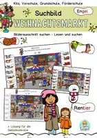 Vorschau - Arbeitsblätter - Weihnachtsmarkt Suchbilder Wimmelbild Vorschule, Klasse 1, 2, DaZ Förderschule - Deckblatt