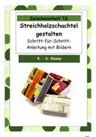 Vorschau - Mal- und Bastelvorlagen - Streichholzschachtel gestalten: Zwischenarbeit textiles Gestalten - Deckblatt