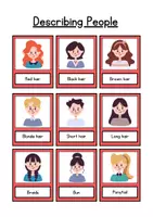 Vorschau - Aufgabenkarten - Describing people flashcards - Karteikarten auf Englisch - Seite 1