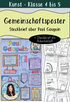 Vorschau - Arbeitsblätter - Steckbrief als Gemeinschaftsbild / kooperatives Poster über Paul Gauguin - Deckblatt