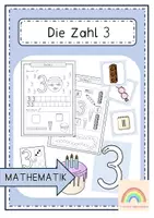 Vorschau - Arbeitsblätter - Die Zahl 3 (1. Klasse und Vorschule) - Deckblatt