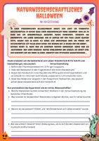 Vorschau - Arbeitsblätter - Naturwissenschaftliches Halloween - Wie von Geisterhand - Deckblatt