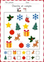 Aperçu - Feuilles d'exercices - Cherche et compte : Noël - Page 2