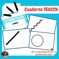 Vista previa - Refuerzo / NEE / Materiales de apoyo - CUADERNO TEACCH: LINEA RECTA Y CURVA, ABIERTA Y CERRADA - Portada