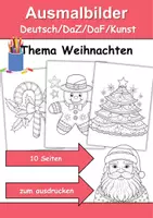 Vorschau - Arbeitsblätter - Ausmalbilder Thema Weihnachten - Grundschule - Bastelvorlagen - Deckblatt