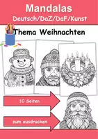 Vorschau - Arbeitsblätter - Mandalas Thema Weihnachten - Grundschule - Bastelvorlagen - Deckblatt