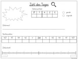 Vorschau - Arbeitsblätter - Zahl des Tages: AB + Tafelmaterial (Klasse 1 - 4) - Seite 3