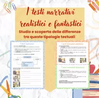 anteprima - Esercizi - Testi narrativi realistici e fantastici - classe terza - Pagina di copertina