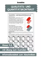 Vorschau - Arbeitsblätter - Infoblatt Qualitäts- und Quantitätskontrast inkl. Übung - Deckblatt