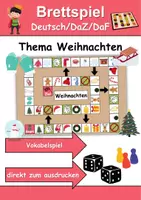 Vorschau - Arbeitsblätter - Brettspiel Weihnachten Wortschatzspiel Grundschule DaZ/DaF/Deutsch - Deckblatt