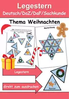 Vorschau - Arbeitsblätter - GRATIS Legestern Weihnachten Wortschatz - DaZ/DaF, Deutsch (Klassen 1 und 2) - Deckblatt