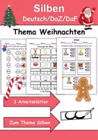 Vorschau - Arbeitsblätter - Weihnachten Silben/Wortschatz DaZ/DaF, deutsch - Deckblatt