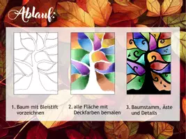 Vorschau - Präsentationen/Tafelbilder - KUNST Schritt für Schritt: Abstrakter Herbstbaum (Deckfarbenmalerei) - Seite 3