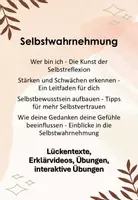 Vorschau - Arbeitsblätter - Selbstwahrnehmung - Arbeitsblätter mit Erklärvideos, Lückentexten und Übungen - Deckblatt